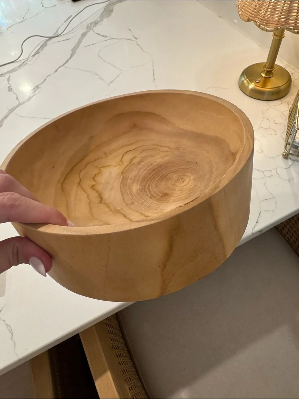 Natural Wooden  Bowl - Warm Brown